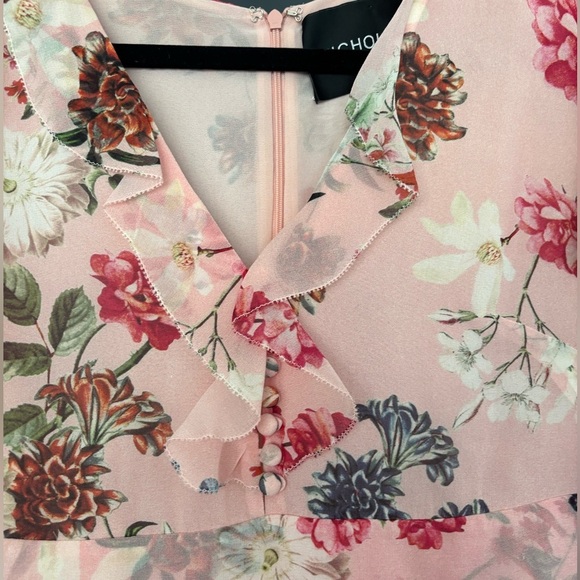 Nicholas Lilac Floral Frill Silk Mini Dress NWOT 4 - Perfect Condition - Picture 7 of 8